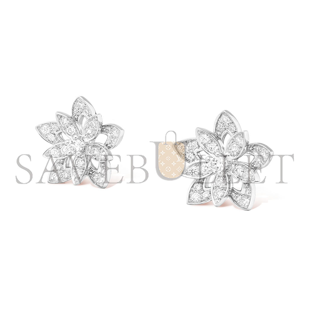 VAN CLEEF ARPELS LOTUS OPENWORK EARRINGS MINI MODEL VCARP0ZV00